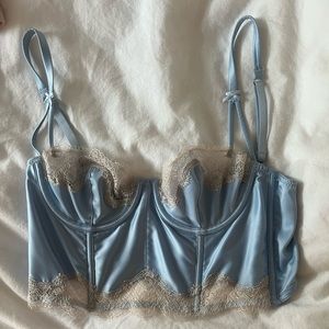 VICTORIA’s SECRET baby blue and lace corset
